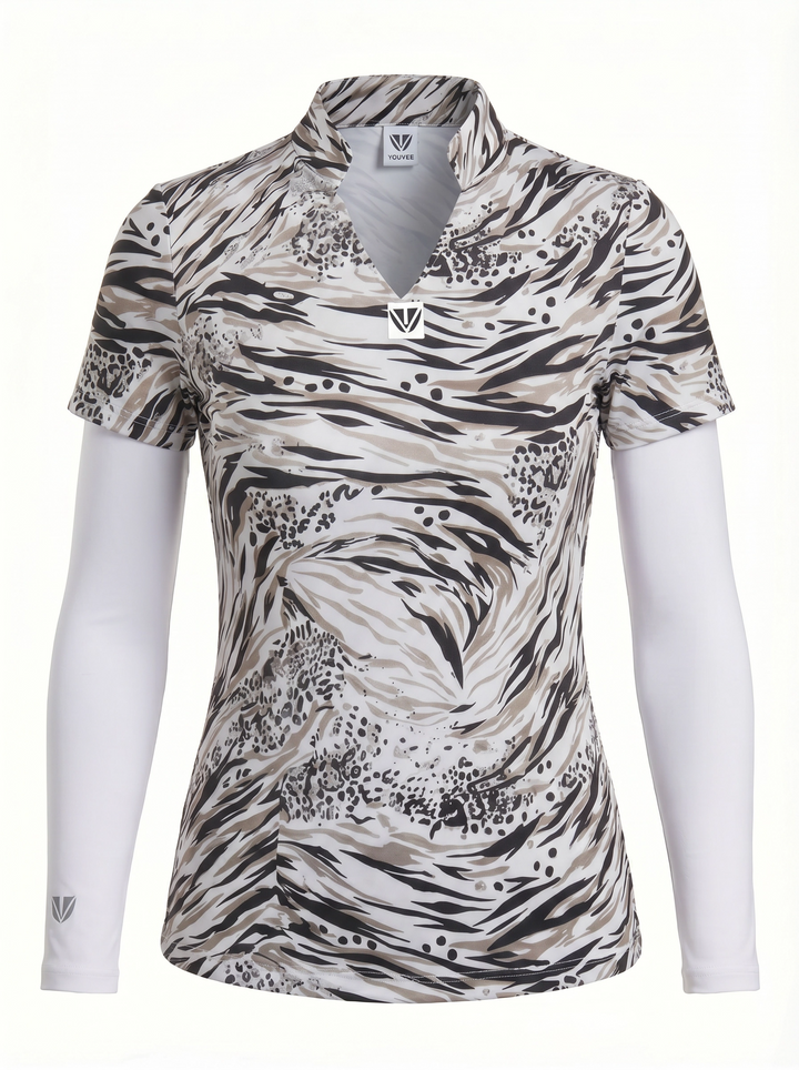 Womens Collection - KAIA RANGE- YOUVEE Elite Performance Style Cut Golf Shirt - Misty Swirl