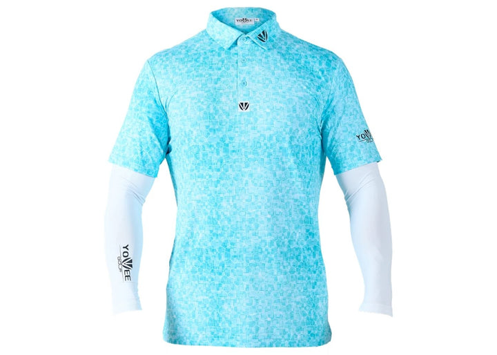 MAVERICK RANGE - YOUVEE Elite Performance Golf Shirt - Aqua Mirage