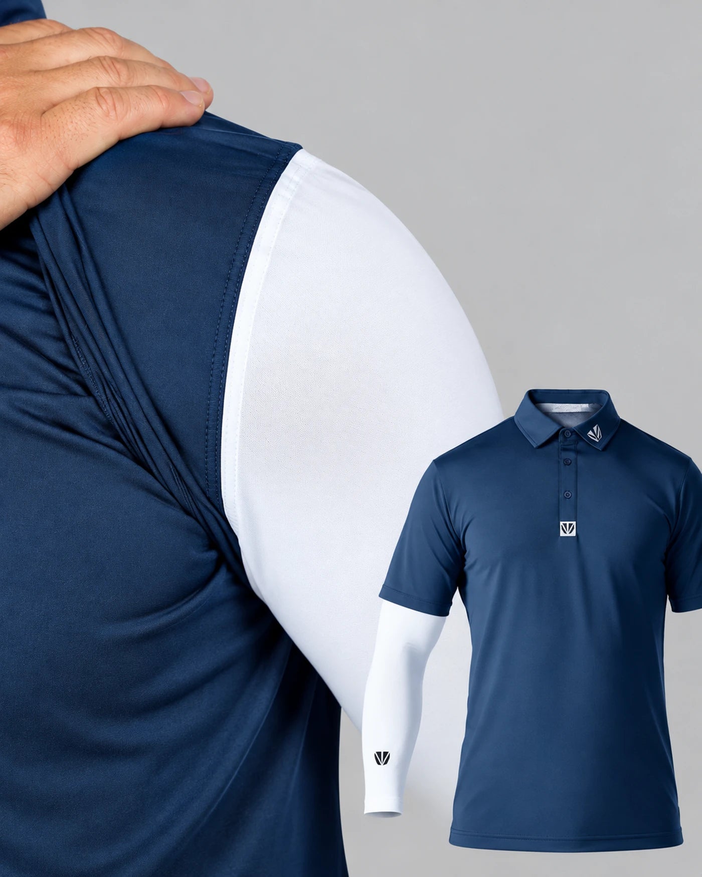 YOUVEE compression sleeve sewn into the shoulder seam